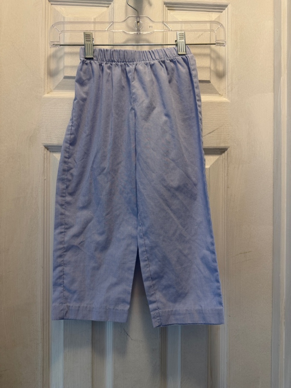 Classic Gingham Elastic-Waist Kids Bottoms in Light Blue